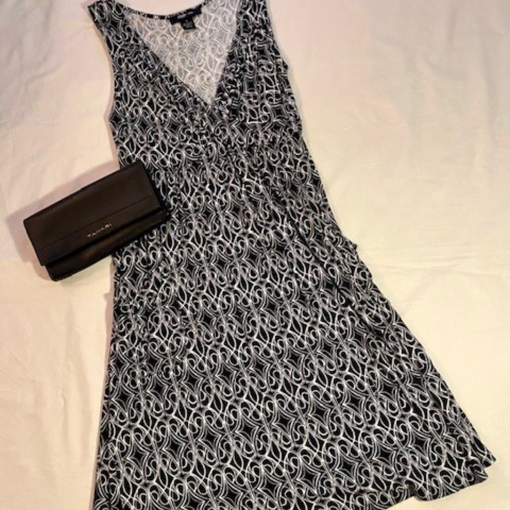 Black/White Print Sleeveless Dress - Size S - Picture 2 of 7